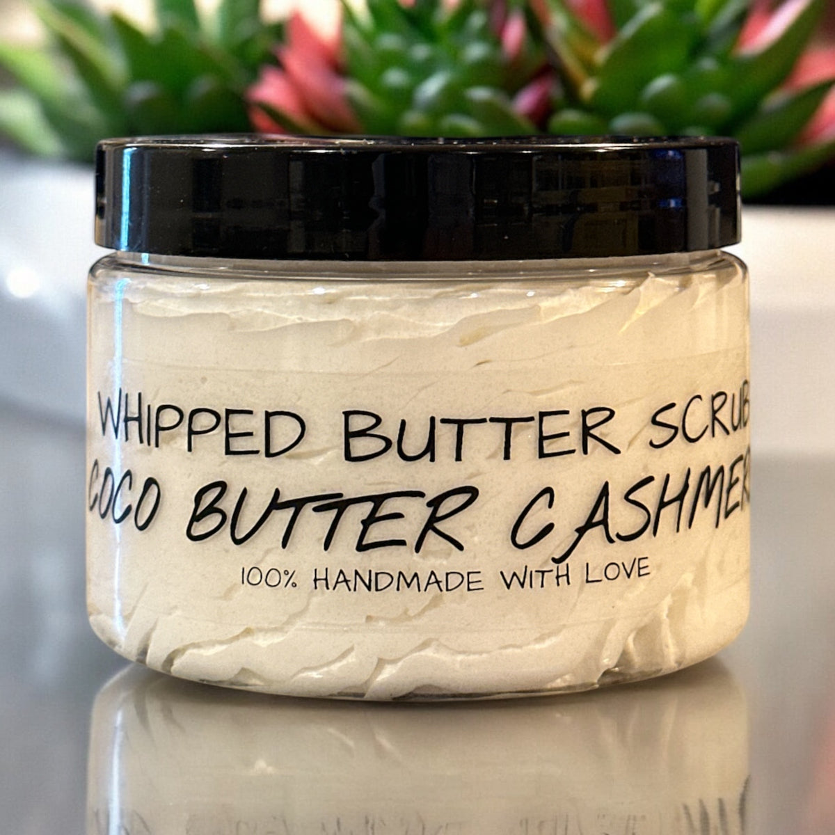 Whipped body butter scrub