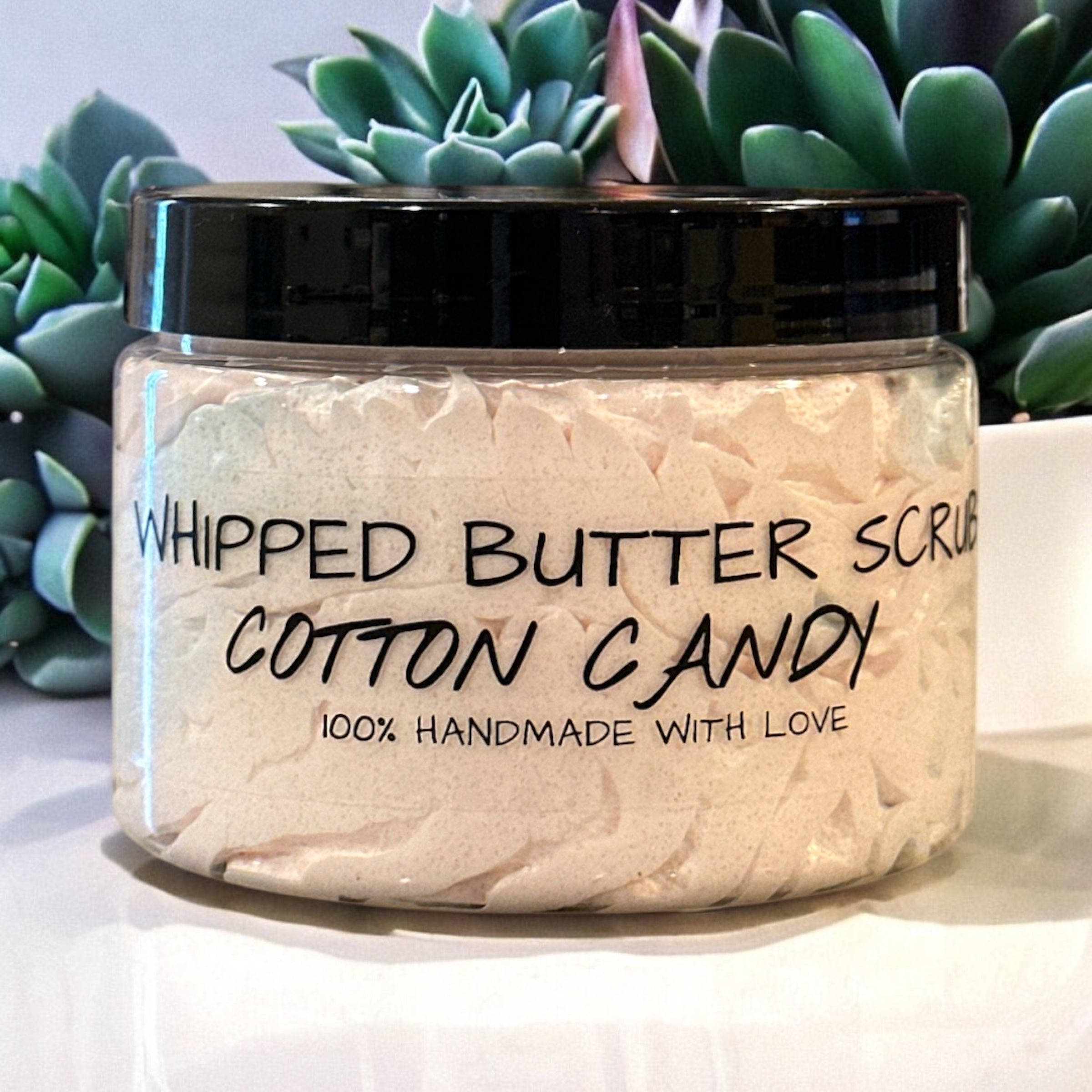 Whipped body butter scrub