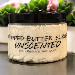 Whipped body butter scrub